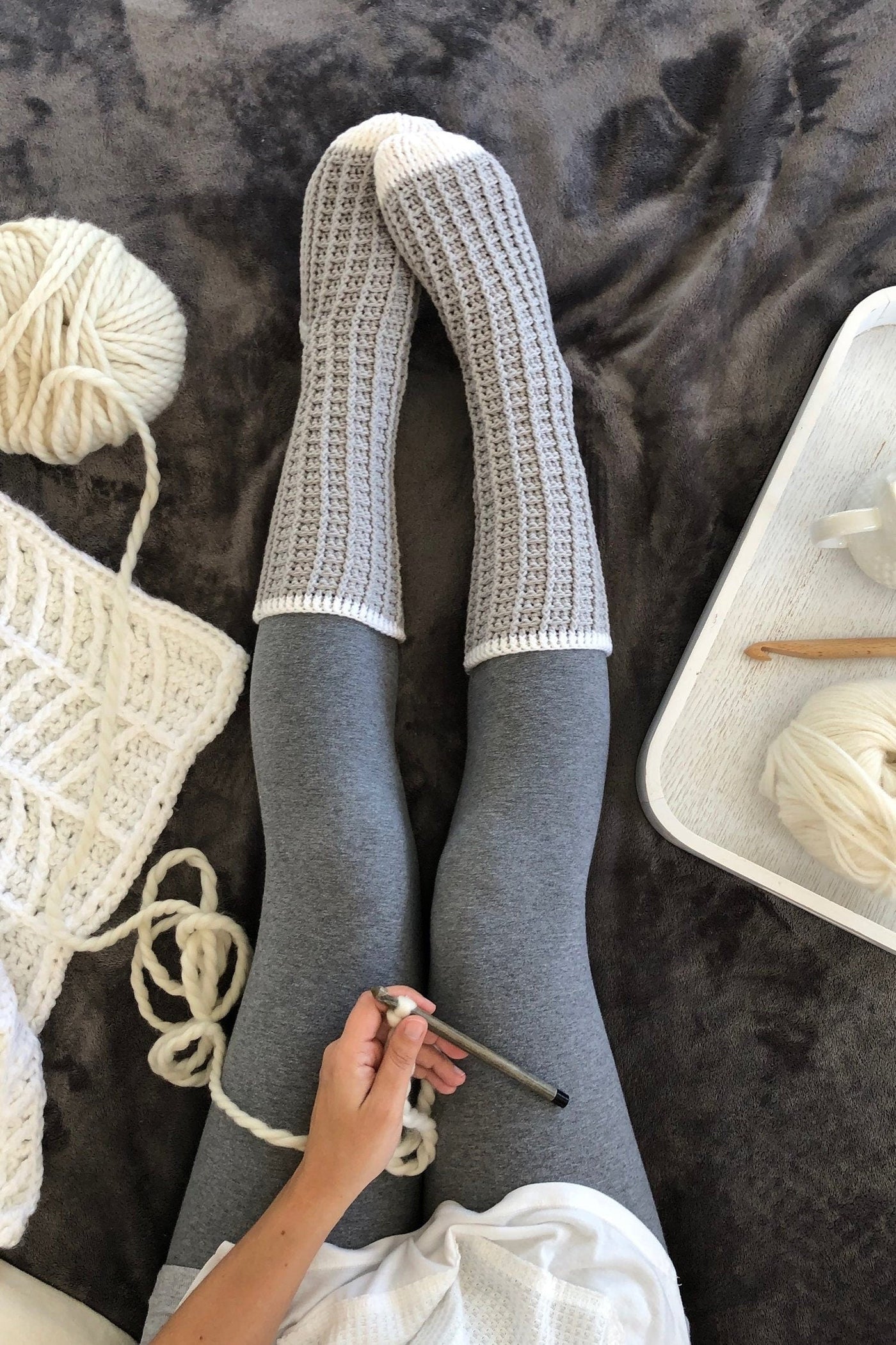 Baxter Waffle Socks Crochet Pattern